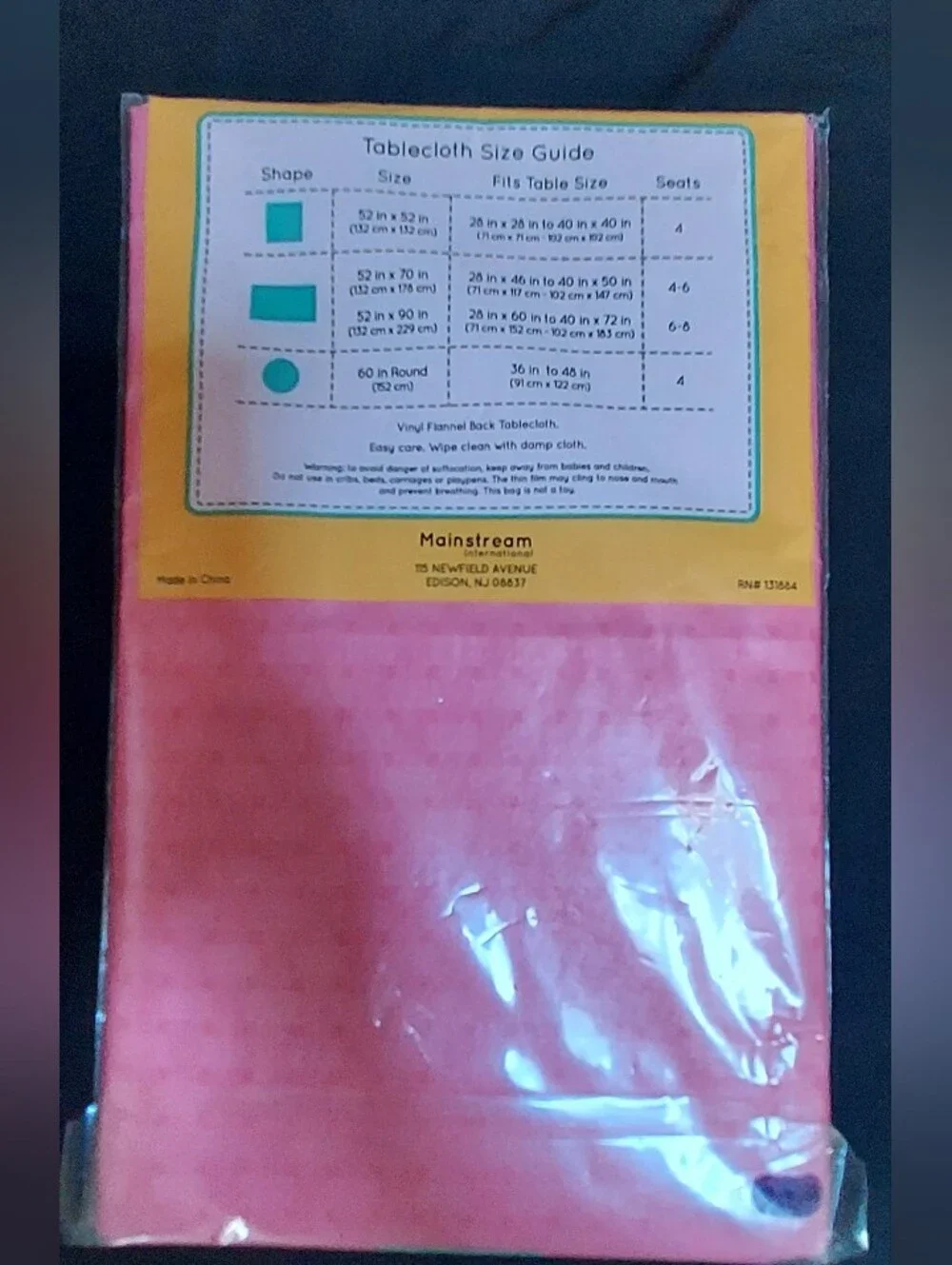 Mainstream Barbie Girl Pink Tone on Tone Pattern Vinyl Flannel Tablecloth 52x70
